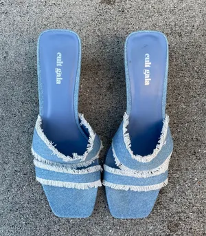 Fae denim fringe slides sandals size IT 39 US 9 thumbnail 8