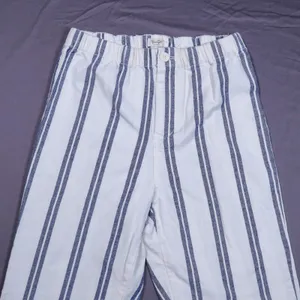 John Galt Striped Trouser‎ Pants Women One Size Blue White Elastic Waist Coastal thumbnail 6