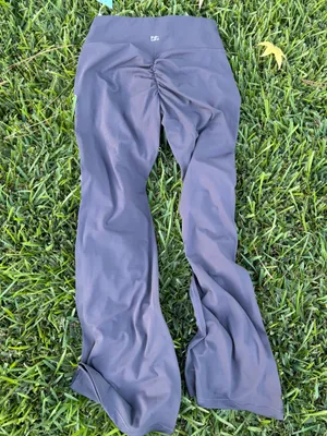 INNO MINT High Waist Scrunch Butt Flare Yoga Pants Gray Size L 12/14 NWT thumbnail 7