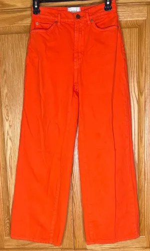 Urban Outfitters BDG High Rise Wide Leg Flame Orange‎ Denim Jeans Size 25 thumbnail 1