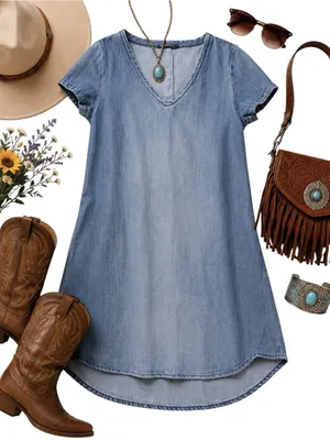 Velvet Heart Women’s S Blue Tencel Chambray Denim Shift Dress Short Sleeve Mini thumbnail 2