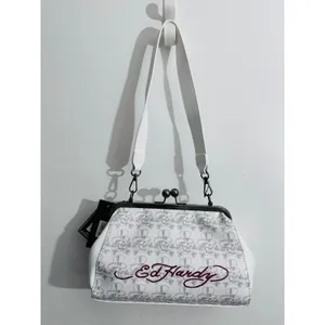 NWT Ed Hardy Tiger Kiss Lock Shoulder Bag Y2K Tattoo‎ Rhinestone Bling Purse thumbnail 4