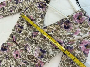 H&M Floral Ruched Midi Dress Bodycon Long Sleeve V Neck Boho Romantic Size XS thumbnail 10