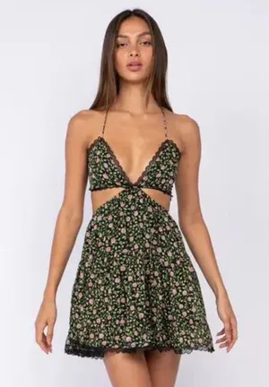 Isabelle’s Cabinet Sky To Moon Floral Cutout Dress thumbnail 1