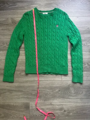 Vintage Lilly Pulitzer Kelly Green Cable Knit 100% Cotton Long Sleeve Sweater M thumbnail 6