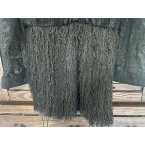 Anthropologie Maeve Fringe Twofer Dress Black Sz M NEW Elegant Classic Party thumbnail 7