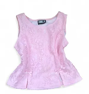 NEW NWT Vintage Y2K Fairy Dainty Coquette Pink Lace Tank Top Shirt Blouse Bows Slit Fitted Corset Sleeveless Made in USA thumbnail 3