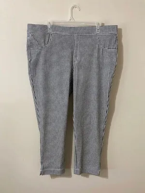 gingham Capris White Size 3X thumbnail 1