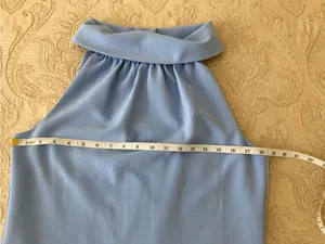 Sail to Sable Light Blue Sleeveless High-Neck Mini Dress thumbnail 7