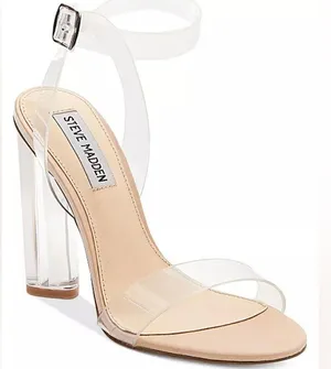Steve Madden Camille Lucite Clear Block Heel Dress Sandals Size 8 thumbnail 3