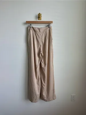 Anthropologie Amadi Pleated Wide Leg Pants Tencel Light Brown XS NWT $160 thumbnail 5