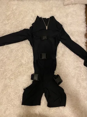 Amazon Sexy black Buckle jumpsuit Halloween thumbnail 1