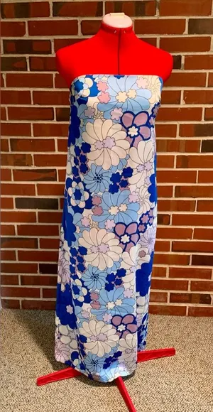 Zara Blue Floral Maxi Dress thumbnail 1