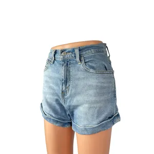 Levi's Women's Blue Cuffed High Waisted Medium Wash Denim Jean Shorts Size 26 thumbnail 2