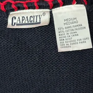 Vintage Capacity‎ Sweater Vest Medium Christmas Snowman Holiday Blue thumbnail 7