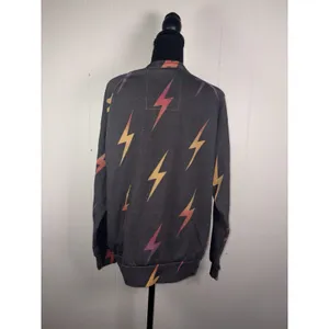 aviator nation lightning bolt sweatshirt all over print crew neck medium thumbnail 4