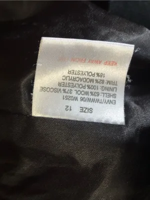 Vintage Tom Wolfe black cropped gothic, tactical aesthetic wool jacket Size 12 thumbnail 5