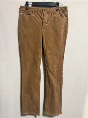 Lauren Ralph Lauren Tan Corduroy‎ Straight Leg Pants 4P Camel Brown Preppy thumbnail 6