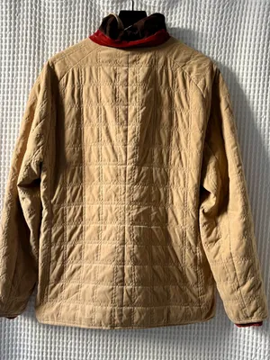 Faconnable women's tan water resistant quilted hooded spring fall jacket size XL thumbnail 5