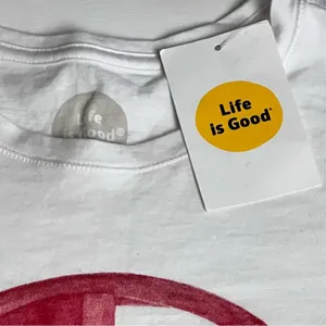 Life is Good Women's Peace and Love Logo Short Sleeve White Graphic Tee Sz M thumbnail 6