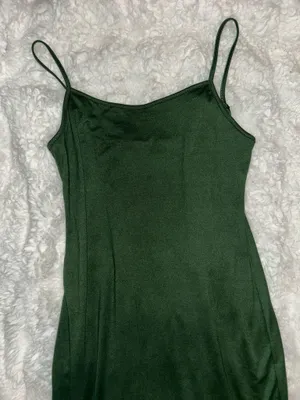 SheIn NWOT Solid Green Cami Long Soft Lounge Dress thumbnail 4
