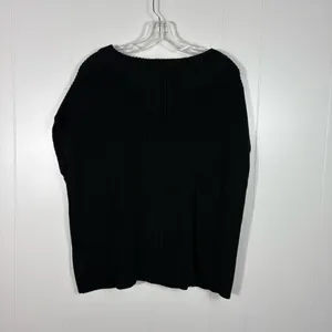 Zenana Black Knit Sleeveless Oversized Pocket Sweater Top Vest Large L Winter thumbnail 6