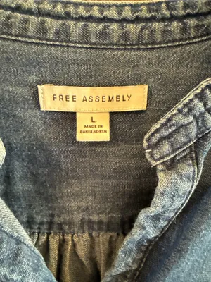 Free Assembly Blue Denim Shirt Dress thumbnail 2