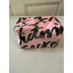 Victoria's Secret Plastic Coated Signature Script Logo Mini Cube Zipper Pouch thumbnail 3