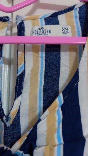 Hollister Navy, White & Tan Striped Kids Romper thumbnail 3