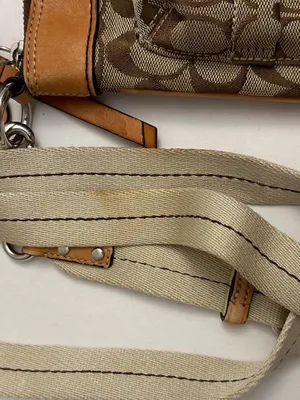 Coach 6442 Signature Canvas Crossbody Bag Brown Tan Leather Vintage Y2K 2006 thumbnail 15