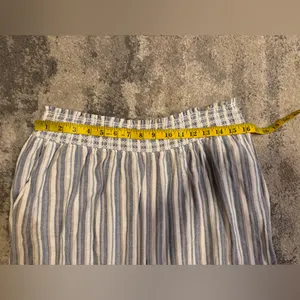Ellen Tracy Blue and Cream Striped Wide Leg Pants thumbnail 6