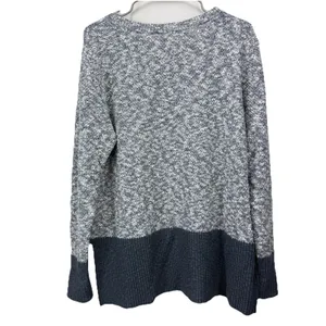 LL Bean Marled Gray Crew Neck Linen Blend Ragg Pullover‎ Tunic Sweater LARGE thumbnail 7