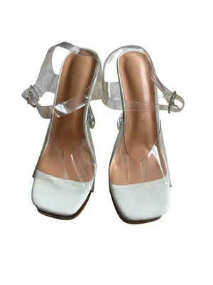 CLEAR Lucite Platform 5" Heels Sandals Size 37 / US 7 thumbnail 2