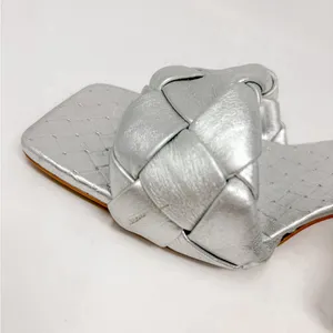 Vince Camuto Brelanie Silver Leather woven Braided Strap Mule Sandal NEW, Size 8 thumbnail 6