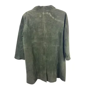 Centigrade Suede Leather Coat Jacket 2X Petite Genuine Washable Olive Green NWT thumbnail 2