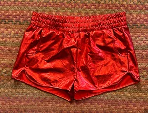 Spirit Halloween Red Shiny Pull On Track Shorts Costume thumbnail 1
