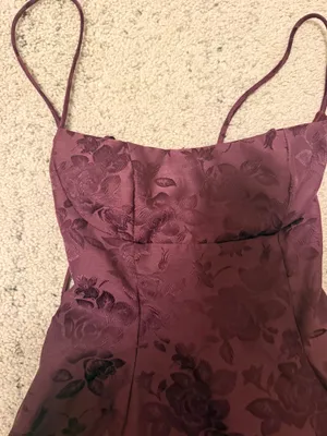 Lucy in the Sky Burgundy floral Mini Dress thumbnail 3