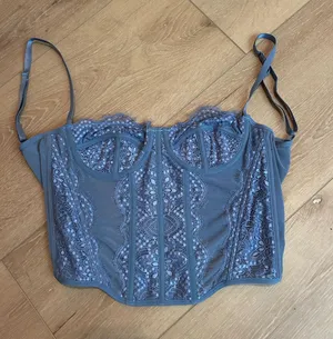 Dusty Blue Corset Top thumbnail 1