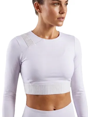 Lime and Vine Chelsea Athletic Workout Long Sleeve Crop Top Women’s White Sz XS thumbnail 1