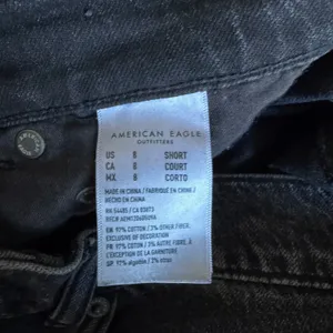 American Eagle Skater Jean Black‎ Distressed Baggy Wide Leg Grunge Size 8 Short thumbnail 9