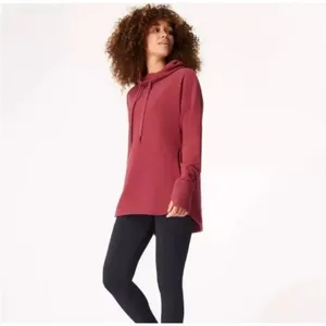 Sweaty Betty Escape luxe Athleisure L berry pink pullover hoodie thumbnail 2