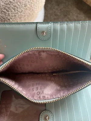 Kate Spade Wallet Leather Light Blue thumbnail 5