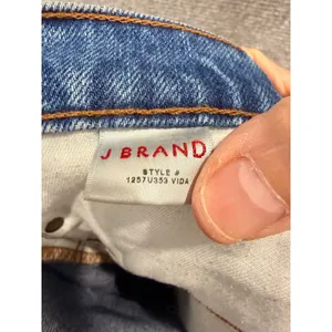J Brand Women Jeans 24 Blue Vida Distressed Straight Leg Raw Hem 1257U353 thumbnail 6