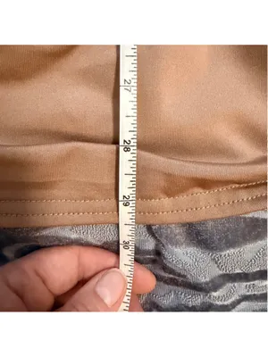 Respi Ronics Women's Draped Surplice Top – Taupe Brown Size L (b10) thumbnail 5