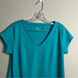 Toad&Co Tech Tomboy Cap Sleeve Teal V-Neck Athletic‎ Dress thumbnail 3