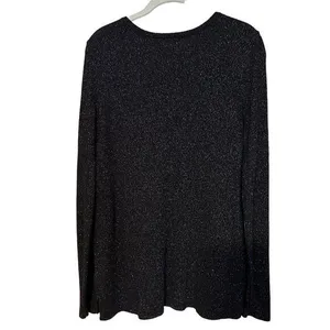 Old Navy Women's Gold‎ Metallic Long Sleeve Sweater Size Large V-Neck thumbnail 4