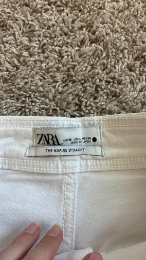 Zara High Rise Wide Leg Marine Denim thumbnail 7