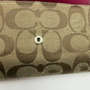 Coach Signature C Flap Red Canvas Leather Wallet thumbnail 6