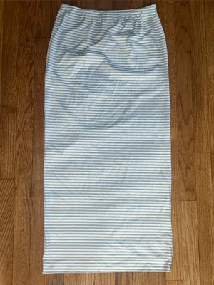 SheIn Striped Blue & White Tube Top & Maxi Skirt - Women Medium - NEW thumbnail 5