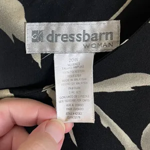 Vintage Y2K Dressbarn Black Tropical A-Line Dress Women’s Size 20 thumbnail 2